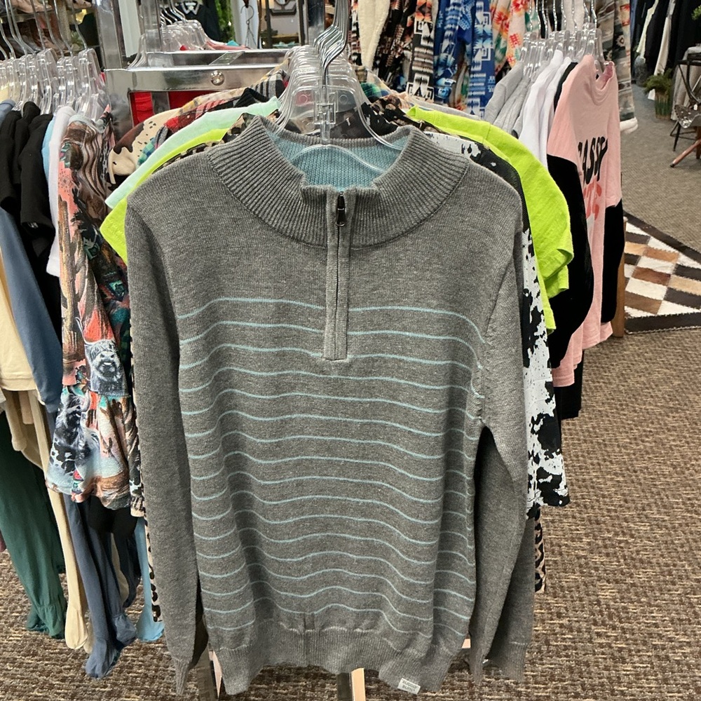 Cozy Gray Striped Kids' Sweatshirt